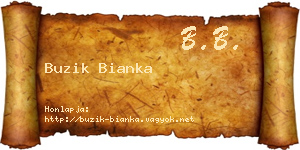Buzik Bianka névjegykártya